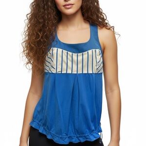 Lululemon Elevate Tank | Pipe Dream Blue & Stripe Top Size 10
